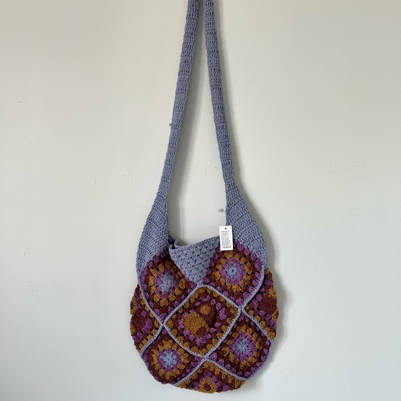 Lilac Urban Outfitters Lara Floral Crochet Bag - Picture 1 of 4